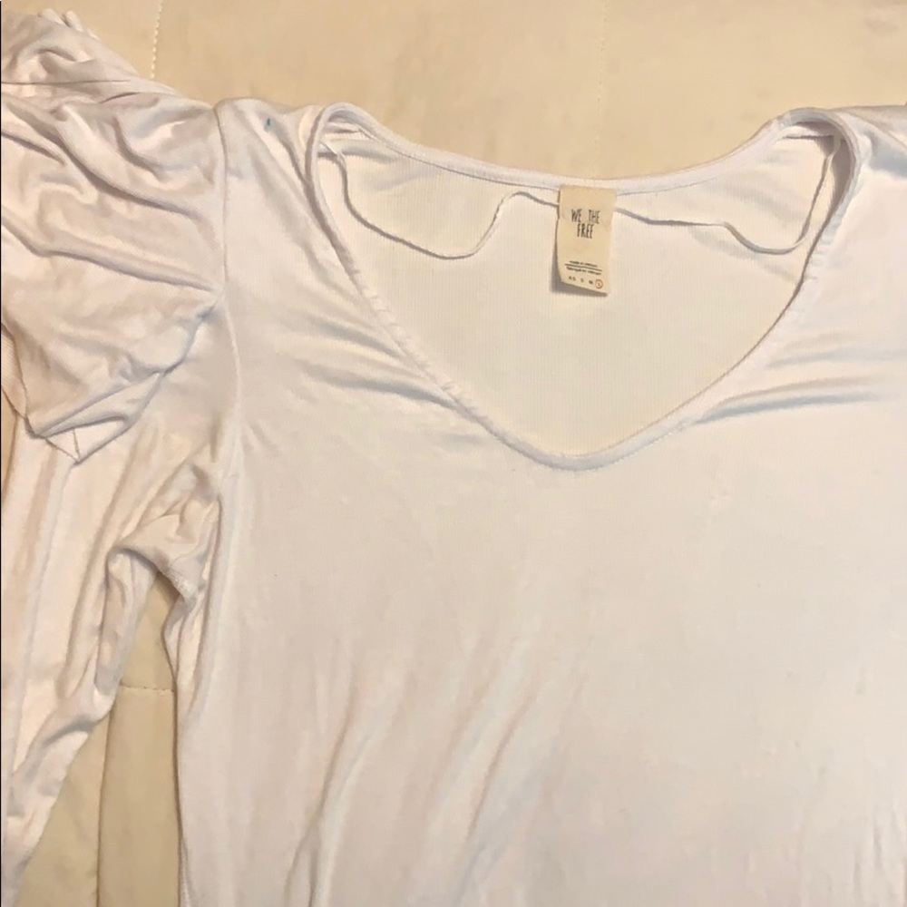 Free People Long Sleeve White Top